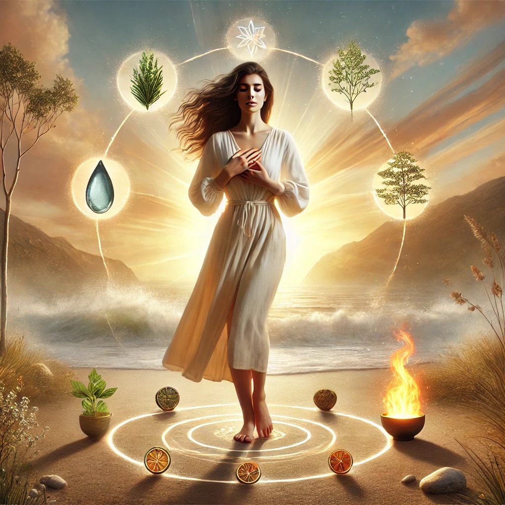 Woman and 5 elements